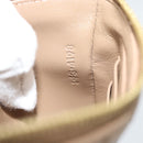 CELINE Coin Purse Leather Beige Gold Auth 185853V-11