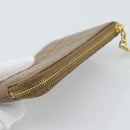 CELINE Coin Purse Leather Beige Gold Auth 185853V-5