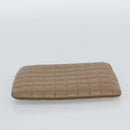 CELINE Coin Purse Leather Beige Gold Auth 185853V-7