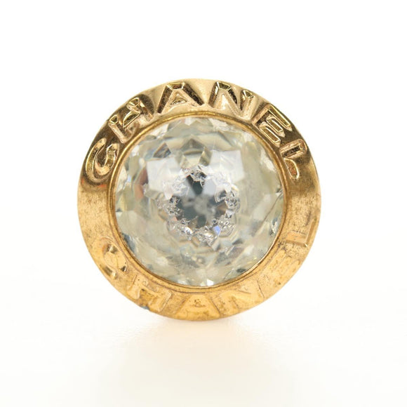 CHANEL Earring metal Gold CC Auth 185854M