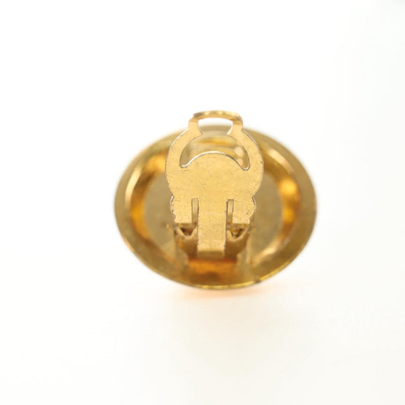 CHANEL Earring metal Gold CC Auth 185854M