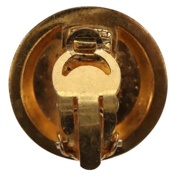 CHANEL Earring metal Gold CC Auth 185854M