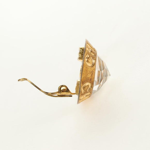 CHANEL Earring metal Gold CC Auth 185854M