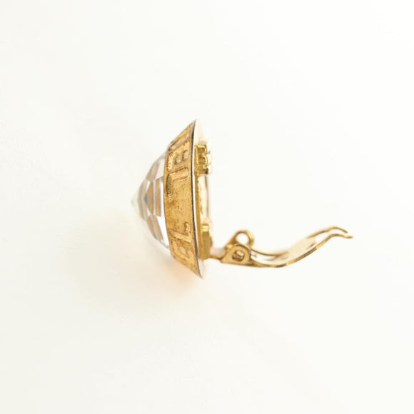 CHANEL Earring metal Gold CC Auth 185854M