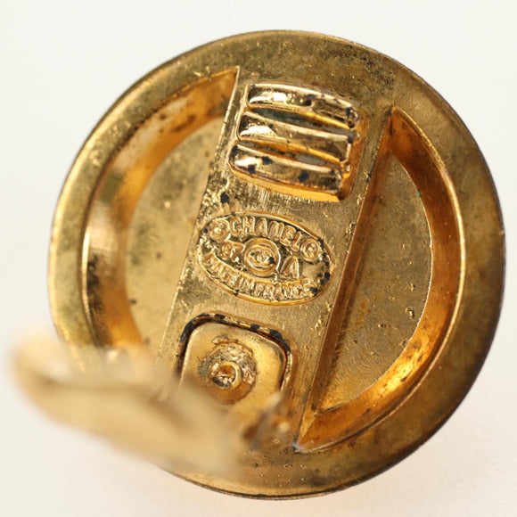 CHANEL Earring metal Gold CC Auth 185854M