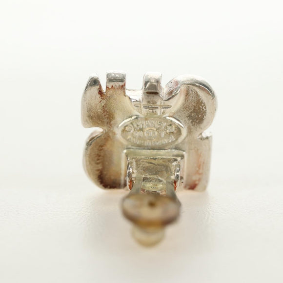 CHANEL Earring metal Beige CC Auth 185855M