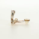 CHANEL Earring metal Beige CC Auth 185855M-13
