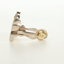 CHANEL Earring metal Beige CC Auth 185855M-16