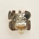 CHANEL Earring metal Beige CC Auth 185855M-17