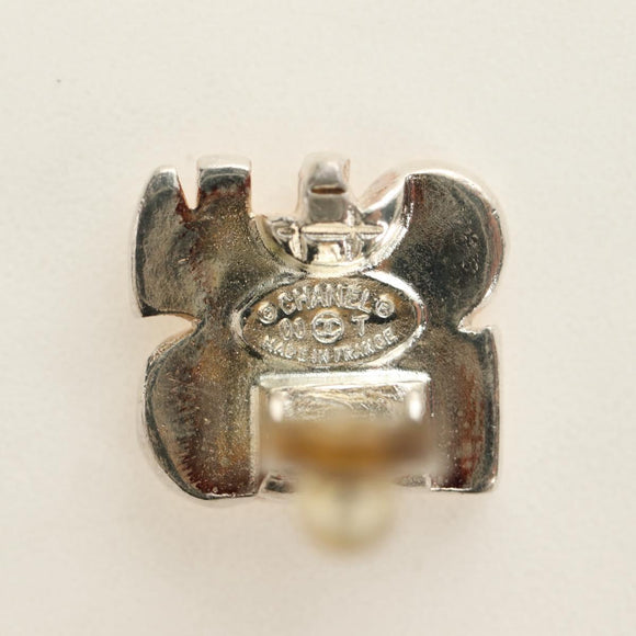 CHANEL Earring metal Beige CC Auth 185855M