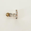 CHANEL Earring metal Beige CC Auth 185855M-7