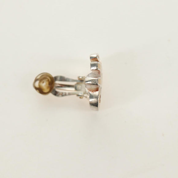 CHANEL Earring metal Beige CC Auth 185855M