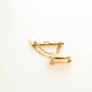 CHANEL Brooch metal Gold CC Auth 185856M-14