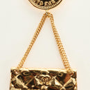 CHANEL Brooch metal Gold CC Auth 185856M-4