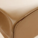 CARTIER Hand Bag Leather Beige Gold Auth 185857M-16