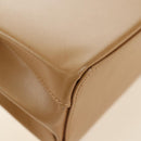 CARTIER Hand Bag Leather Beige Gold Auth 185857M-18