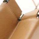 CARTIER Hand Bag Leather Beige Gold Auth 185857M-20
