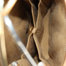 CARTIER Hand Bag Leather Beige Gold Auth 185857M-10