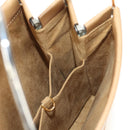 CARTIER Hand Bag Leather Beige Gold Auth 185857M-24