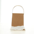 CARTIER Hand Bag Leather Beige Gold Auth 185857M-12
