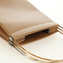 CARTIER Hand Bag Leather Beige Gold Auth 185857M-14