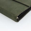PRADA Agenda Day Planner Cover Nylon Khaki Silver Auth 185858-16