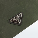 PRADA Agenda Day Planner Cover Nylon Khaki Silver Auth 185858-17