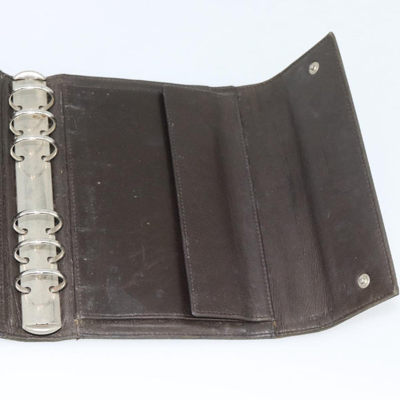 PRADA Agenda Day Planner Cover Nylon Khaki Silver Auth 185858