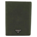 PRADA Agenda Day Planner Cover Nylon Khaki Silver Auth 185858-13