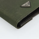 PRADA Agenda Day Planner Cover Nylon Khaki Silver Auth 185858-14
