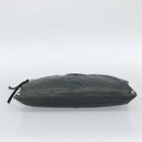 BALENCIAGA Classic Clip Clutch Bag Leather Khaki Silver Auth 185859-6