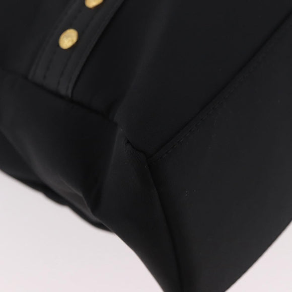 VERSACE Shoulder Bag Nylon Black Gold Auth 185860