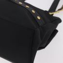VERSACE Shoulder Bag Nylon Black Gold Auth 185860-15