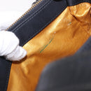 VERSACE Shoulder Bag Nylon Black Gold Auth 185860-11