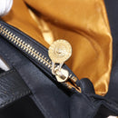 VERSACE Shoulder Bag Nylon Black Gold Auth 185860-25