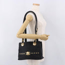 VERSACE Shoulder Bag Nylon Black Gold Auth 185860-29