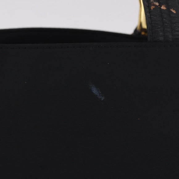 VERSACE Shoulder Bag Nylon Black Gold Auth 185860