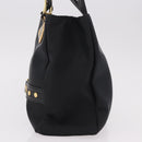 VERSACE Shoulder Bag Nylon Black Gold Auth 185860-4