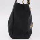 VERSACE Shoulder Bag Nylon Black Gold Auth 185860-5