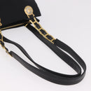 VERSACE Shoulder Bag Nylon Black Gold Auth 185860-8
