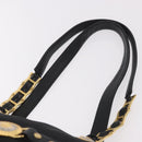 VERSACE Shoulder Bag Nylon Black Gold Auth 185860-14