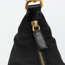 PRADA Shoulder Bag Nylon Black Gold Auth 185861V-16