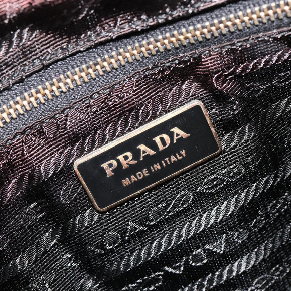 PRADA Shoulder Bag Nylon Black Gold Auth 185861V