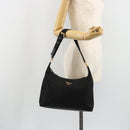 PRADA Shoulder Bag Nylon Black Gold Auth 185861V-24