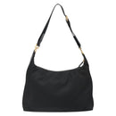 PRADA Shoulder Bag Nylon Black Gold Auth 185861V-3