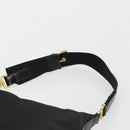 PRADA Shoulder Bag Nylon Black Gold Auth 185861V-8