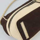 PRADA Hand Bag Canvas Brown Auth 185862-15