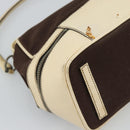 PRADA Hand Bag Canvas Brown Auth 185862-9