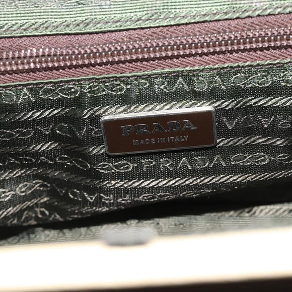 PRADA Hand Bag Canvas Brown Auth 185862