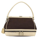PRADA Hand Bag Canvas Brown Auth 185862-13